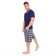 Kit (T -shirt/shorts) male, blue color/cage, size 66