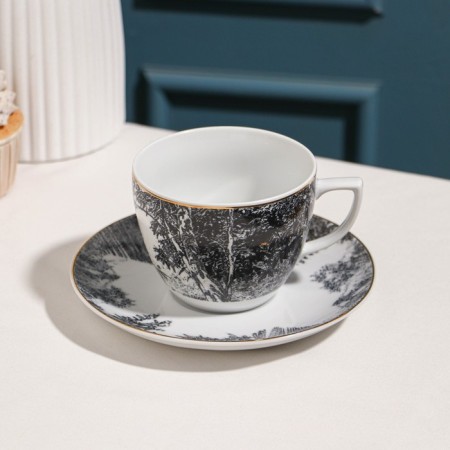 Tea couple "Landscape", 250 ml, porcelain