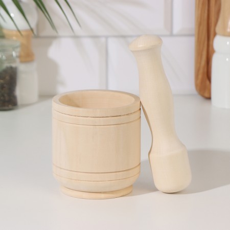 Stupa for spices with pestle wooden, mix-1