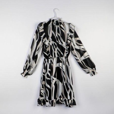 Shiphon dress SL, 46, striped-8