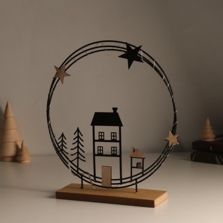 Souvenir metal, tree Light "House. Night Sky" 6x25.5x26.5 cm-4