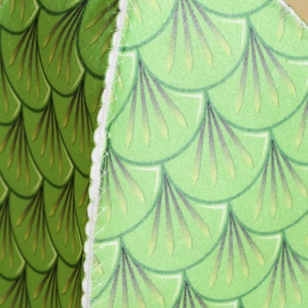 Bath cap with print "Wood Dragon", green, polyester felt-1