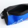 Sports bag with zipper, long belt, black color/cornflower