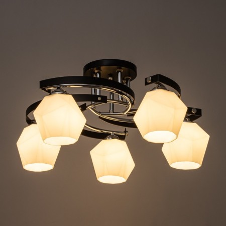 Versalya chandelier 5XE27 40W Black-chromium 60x60x26 cm Bayerlux-2