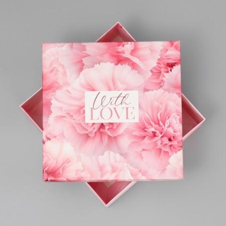 Gift folding box, packaging, with love, 17 x 17 x 7 cm-3