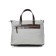 Female bag, textile material/genuine leather, 340x230x130 cm, milk/brown
