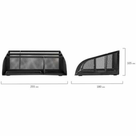 Brauberg-organizer stand Germanium, 5 sections, 255x180x105 mm, metal, black 237973-4