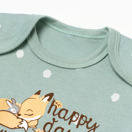 Body baby with a long sleeve "Fox", menthol color, height 74-1