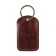 Key leather keychain, label, rectangular, genuine leather, brown, deer