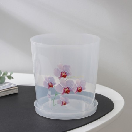 Pot for orchids with a pallet, 1.8 l, color mix-7