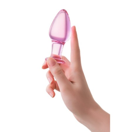 Sexus Glass anal plug, glass, pink, 10 cm, d = 4 cm-3