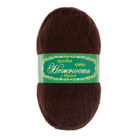 Yarn "Tenderness" 60% acrylic, 40% goats fluff 230m/100g (chocolate)-1
