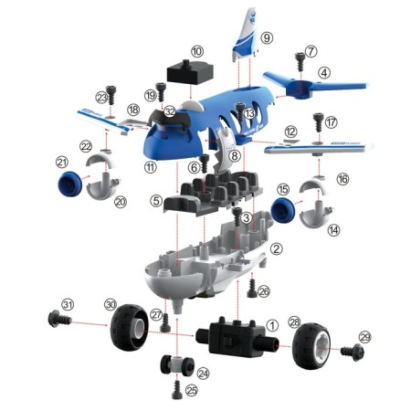 Designer-screw radio-controlled "plane", with an electric screwdriver, 32 parts-5