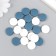 Beads for creativity wood "flat circle" set of 20 pcs white, gray-blue 0.4x1.5x1.5 cm