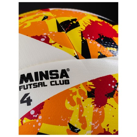 Ball football Minsa Futsal Club, PU, ​​hybrid stitch, size 4-7