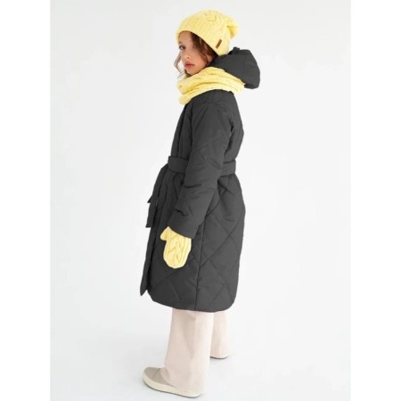 Stygoy coat for girls Pretty, height 128-134 cm, color graphite-16