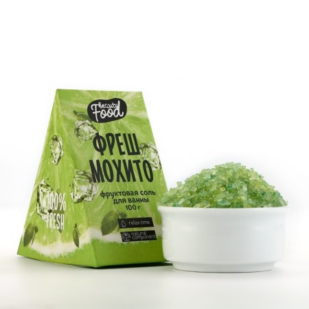 Соль для ванны, 100 г, аромат фреша и мохито, BEAUTY FOOD-1
