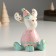 Souvenir Ceramics "Losik, Pink sweater and cap, white horns" 12.1x9.8x7 cm