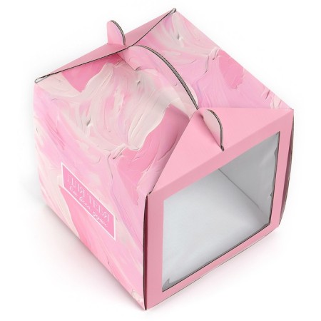 Confectionery box with a window, a chest, “delicate colors”, 20 x 20 x 20 cm-2