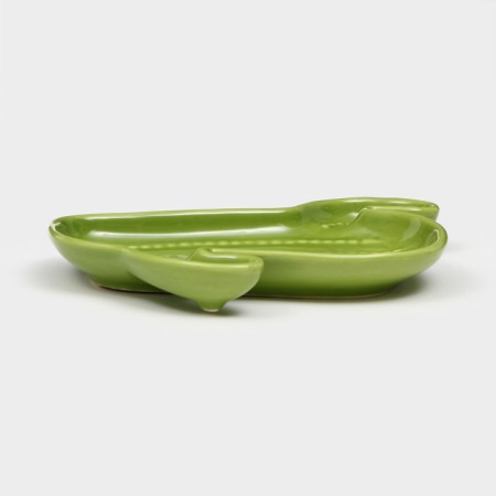 Ceramic Cactus plate, 20x18 cm, green, 1 variety, Iran-2