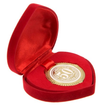 Medal in the velvet box “Golden Wedding 50 Years”, D = 5 cm.-4