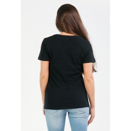 Female T -shirt "meow", size 44, black color-2