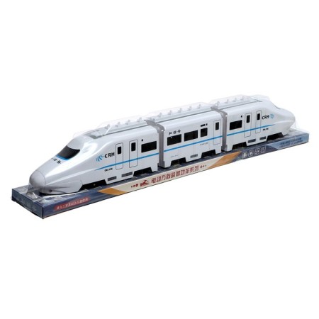 The train is "fast", works from batteries, light and sound, length 65 cm-6