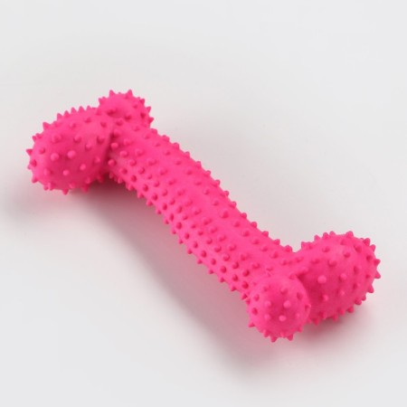 A set of toys for medium dogs "bone (16 cm) and rope (90-100 g)", pink-2