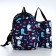 Set of a youth backpack from textiles, a shoper bag, blue color
