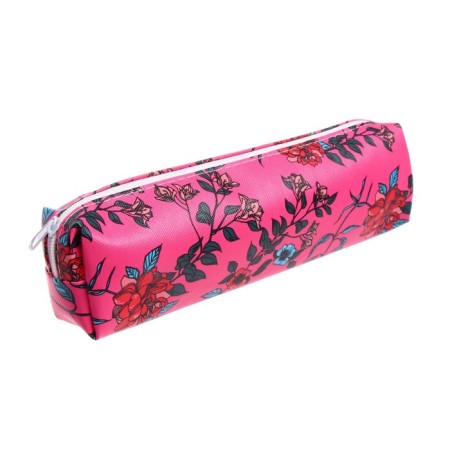 School Penal on the zipper "Flowers", mix-4