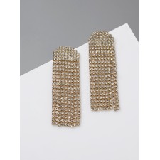 Hanging earrings with rhinestones 