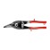 Scissors for metal scrap, plastic handles, left cut, 250 mm