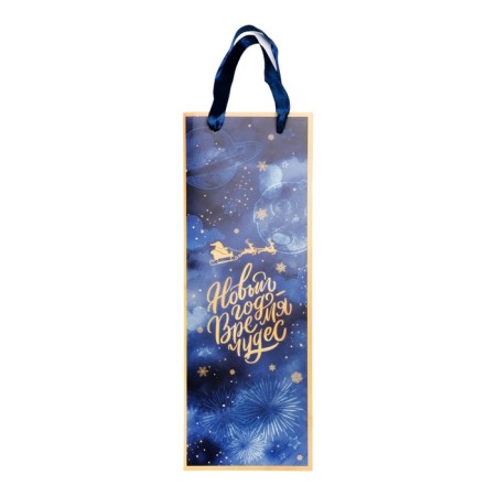 New Year. New Year's gift package for the bottle "Miracles Time", 13 x 36 x 10 cm.-3