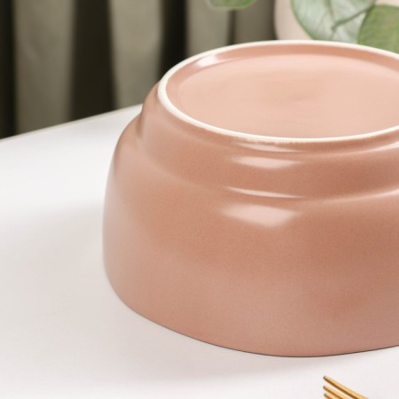 Ceramic “Cream” salad bowl, 1.2 l, d = 17.3 cm, pink color-1