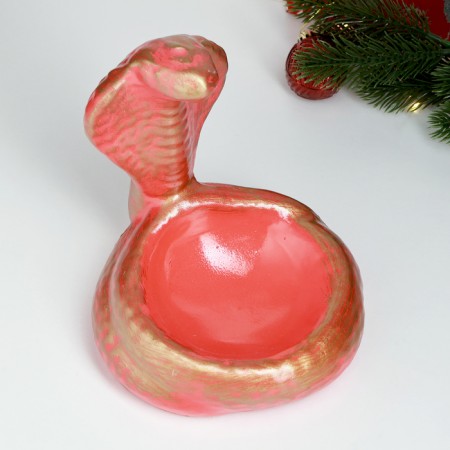 New Year. Symbol 2025. Stand for the little things "Snake of Cobra" 16cm, red-4