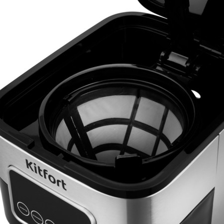 Coffee machine KitFort KT-752, drip, 900 watts, 1.25 l, silver-3