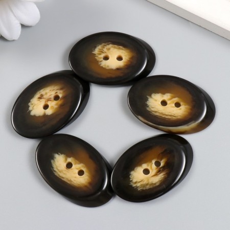 Button plastic for creativity 2 punctures "Eclipse. Oval" 4x2.5x0.5 cm-2