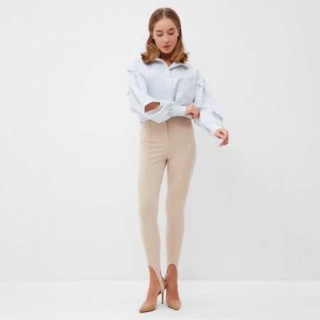 Women's pants Minaku: Casual Collection Ecrew color, size 46-1