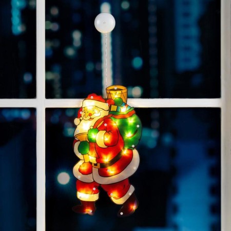 LED figure on the suction cup “Santa Claus” 22 × 44 cm, plastic, batteries AAAX3 (not complete), glow warm white