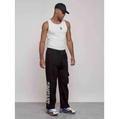 Sports male pants, size 48, black color-5