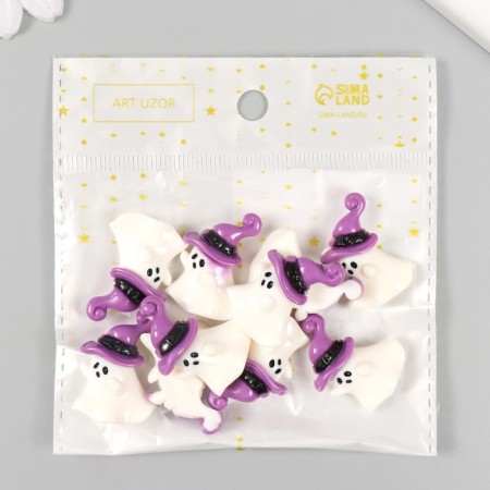Decor for creativity plastic "Ghost in the hat" 3x2.1x0.6 cm-3