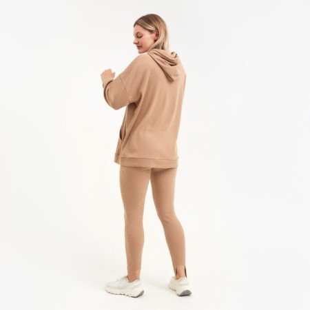 Women's costume (sweatshirt/leggings), coffee color, size 48-2
