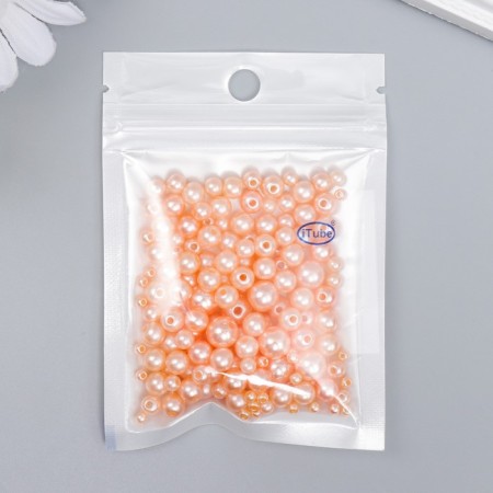 Beads for creativity plastic "Round. Champagne" d = 3-8 mm, set 10 grams-2