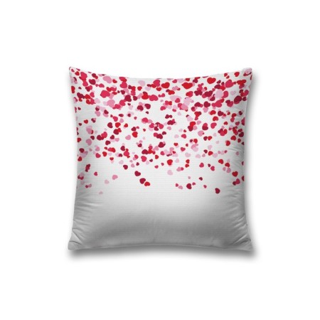 Decorative pillowcase "Rain of hearts", at lightning, size 45x45 cm