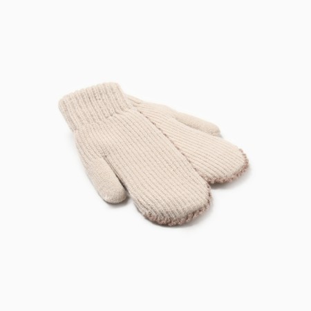 Women's mittens minku, beige color, 22 cm