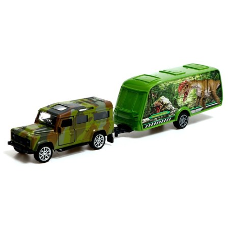 Metal machine with a dinosaur trailer, doors open, mixing color-7