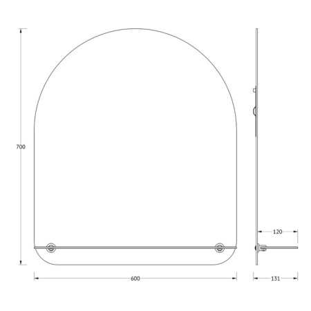 EvoForm mirror, with a shelf, 60x70 cm-1