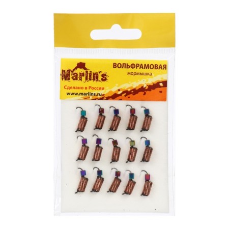 Mormyshka Wolfram Marlin’s Book, 3 mm, 1.5 g, black + cube gasoline, 15 pcs.-1