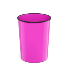 Basket for papers and garbage 13.5 liters Erichkrause Neon Solid, plastic, cast, pink