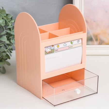 Organizer Casket Plastic "Laconism" pink 12x14.2x21 cm-1